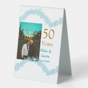 Happy 50th anniversary add couple name date weddin