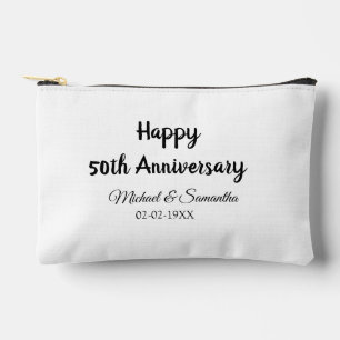 Happy 50th anniversary add couple name date weddin accessory pouch