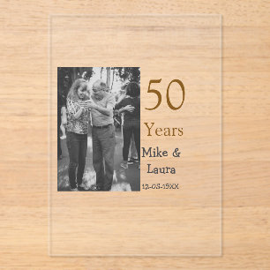 Happy 50th anniversary add couple name date weddin acrylic invitations