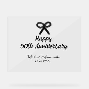 Happy 50th anniversary add couple name date weddin acrylic sign