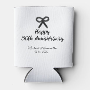 Happy 50th anniversary add couple name date weddin can cooler