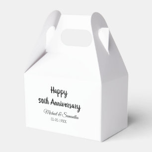 Happy 50th anniversary add couple name date weddin favour box
