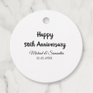 Happy 50th anniversary add couple name date weddin favour tags