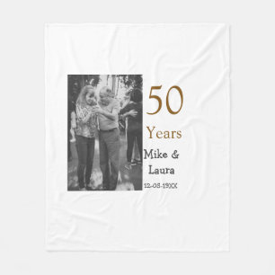 Happy 50th anniversary add couple name date weddin fleece blanket