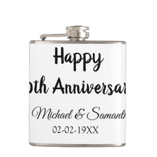 Happy 50th anniversary add couple name date weddin hip flask