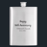 Happy 50th anniversary add couple name date weddin hip flask<br><div class="desc">design</div>