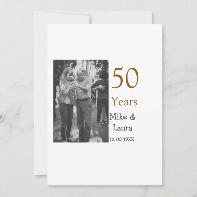 Happy 50th anniversary add couple name date weddin holiday card (Front)