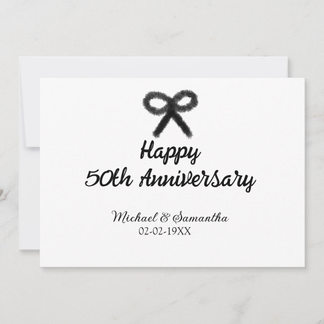Happy 50th anniversary add couple name date weddin invitation (Front)