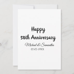 Happy 50th anniversary add couple name date weddin invitation