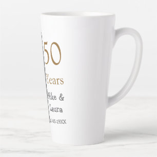 Happy 50th anniversary add couple name date weddin latte mug