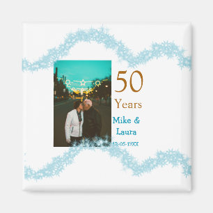 Happy 50th anniversary add couple name date weddin magnet