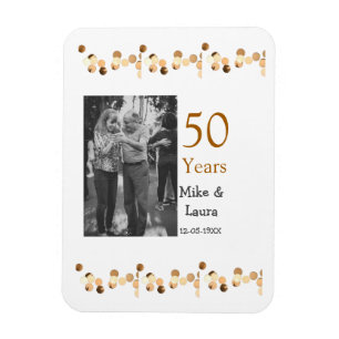 Happy 50th anniversary add couple name date weddin magnet