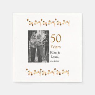 Happy 50th anniversary add couple name date weddin napkin