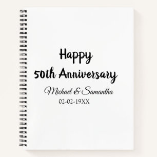 Happy 50th anniversary add couple name date weddin notebook