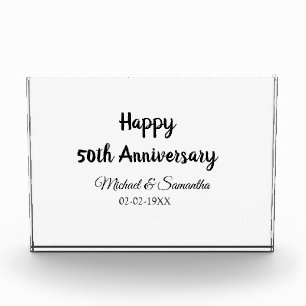Happy 50th anniversary add couple name date weddin photo block