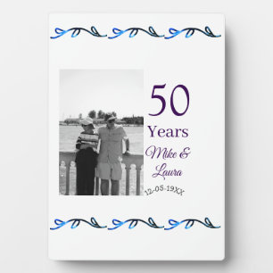 Happy 50th anniversary add couple name date weddin plaque