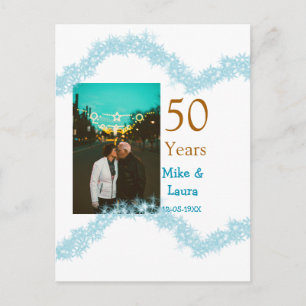 Happy 50th anniversary add couple name date weddin postcard