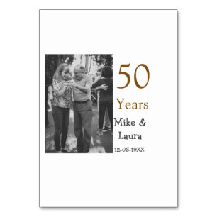 Happy 50th anniversary add couple name date weddin table number