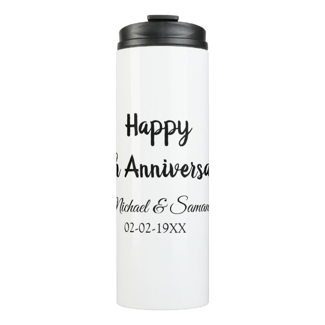 Happy 50th anniversary add couple name date weddin thermal tumbler (Front)