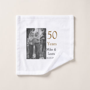 Happy 50th anniversary add couple name date weddin wash cloth