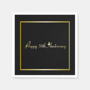 Happy 50th Anniversary cocktail napkin