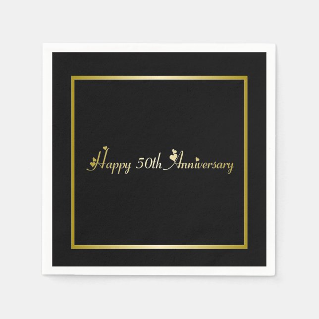 Happy 50th Anniversary cocktail napkin (Front)