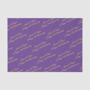 Happy 50th Anniversary DIY Names/Year, Gold Script Tissue Paper