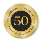 Happy 50th Anniversary Favor Ideas, Black and Gold