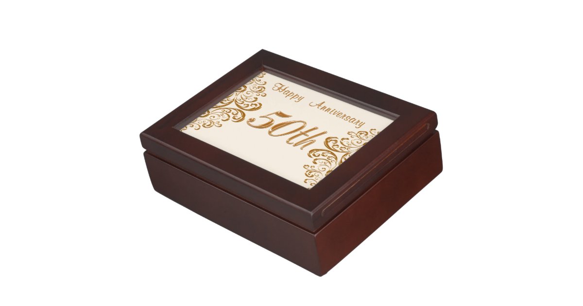 Happy 50th Anniversary Gift Ideas Keepsake Box Zazzle Co Uk