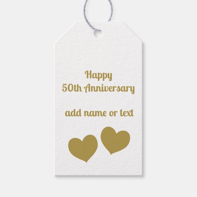 Happy 50th Anniversary  Gift Tags (Front)
