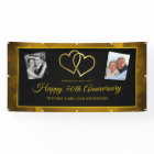 HAPPY 50TH ANNIVERSARY GOLD HEARTS & PHOTOS BANNER