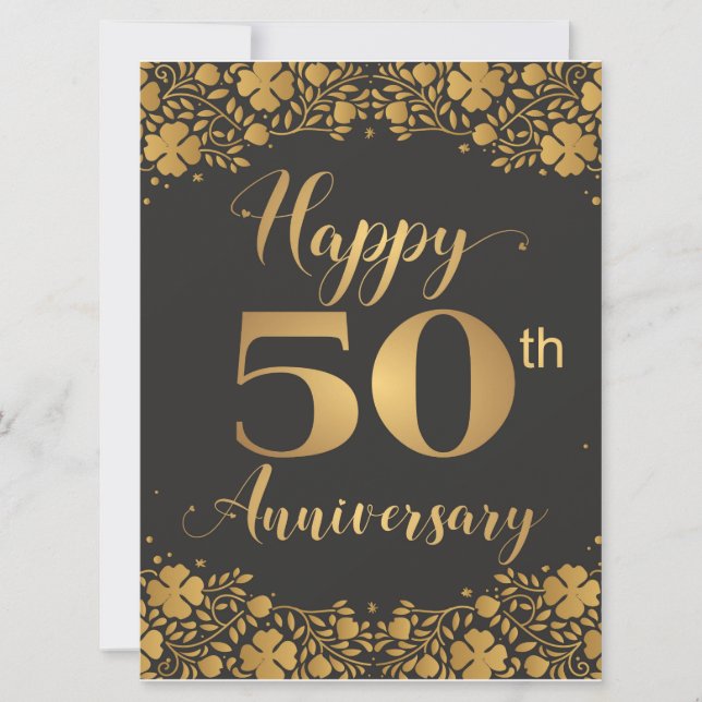 Happy 50th Anniversary Golden Wedding Jublilee Card (Front)
