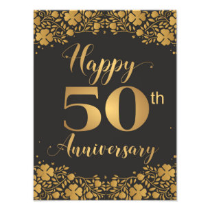 Happy 50th Anniversary Golden Wedding Jublilee Photo Print