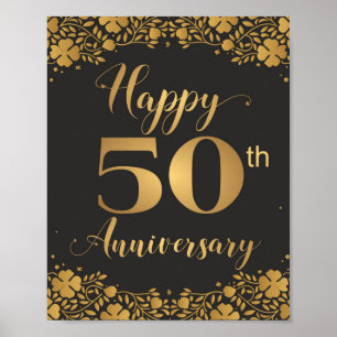 Happy 50th Anniversary Golden Wedding Jublilee Poster