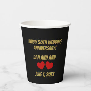 Happy 50th Anniversary Paper Cups
