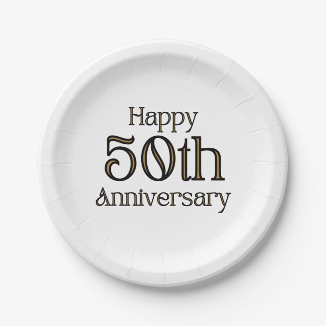Happy 50th Anniversary Paper Plate (Front)