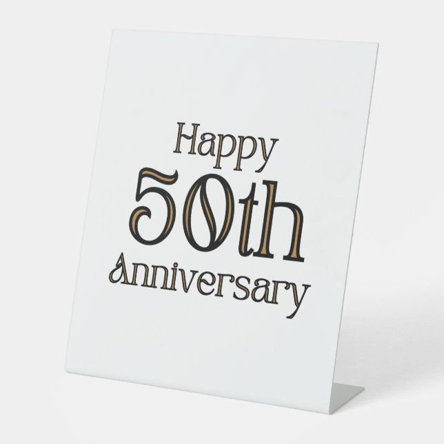 Happy 50th Anniversary Pedestal Sign (Front)