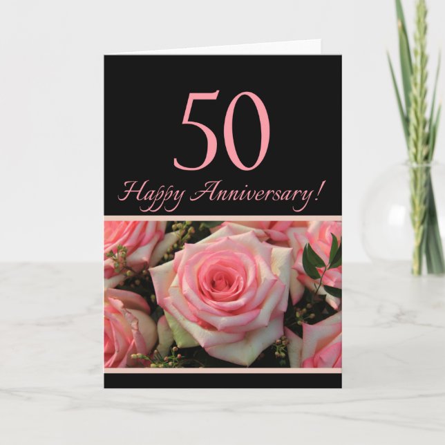 Happy 50th Anniversary roses Card (Front)