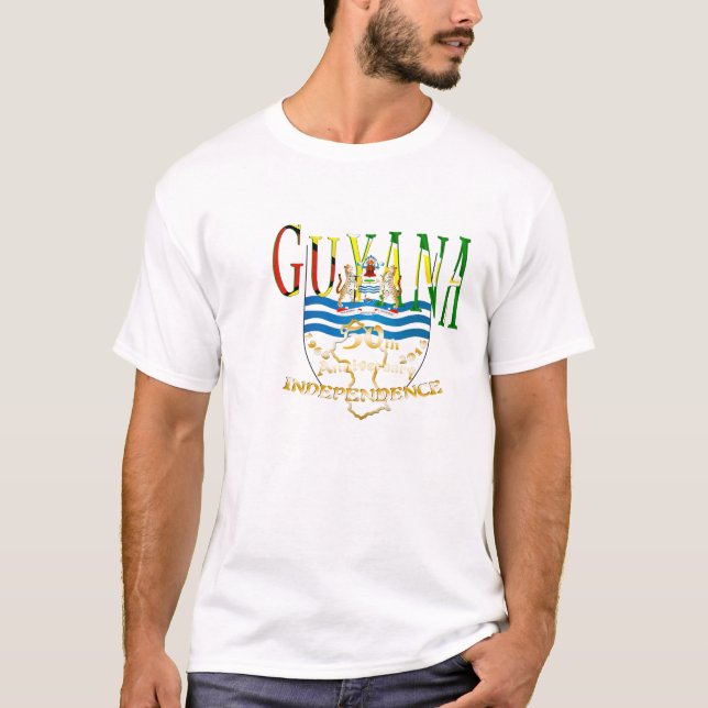 Happy 50th Anniversary T-Shirt Guyana, (Front)