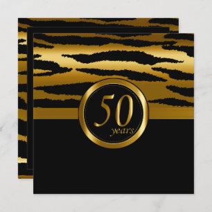 Happy 50th Anniversary Years   Zebra Pattern Invitation