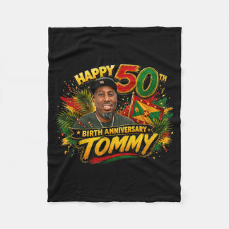 Happy 50th Birth Anniversary Tommy Fleece Blanket