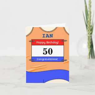 Happy 50th Birthday card for a runner