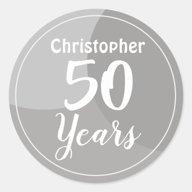 Happy 50th Birthday Classic Round Sticker (Front)