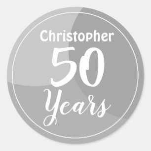Happy 50th Birthday Classic Round Sticker