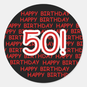 Happy 50th Birthday Classic Round Sticker