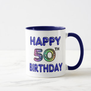 Happy 50th Birthday Coffee Cup and Travel Mugs