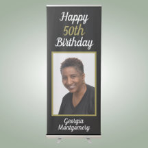 Happy 50th Birthday Custom Photo Script Typography