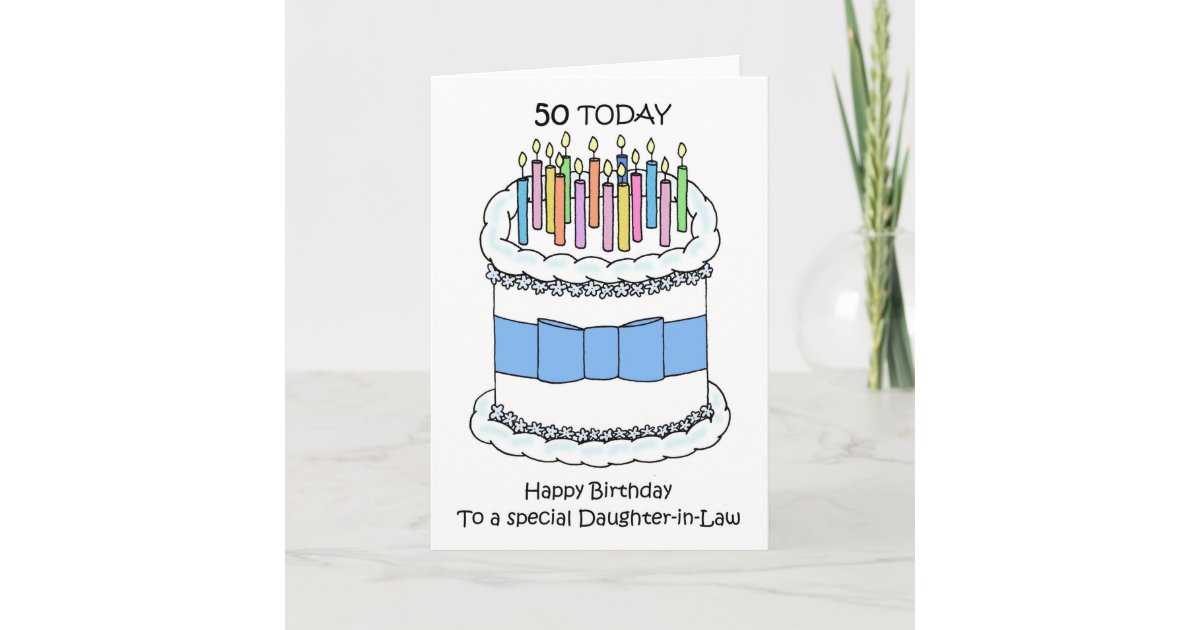 Happy 50th Birthday DaughterinLaw Card Zazzle.co.uk