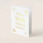 Happy 50th Birthday Elegant Foil Card<br><div class="desc">It's a Vintage,  elegant design. Enter the birthday name. Customise the message</div>