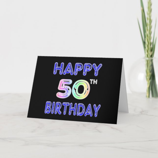 Happy 50th Birthday Gifts and Birthday Apparel Card (Front)